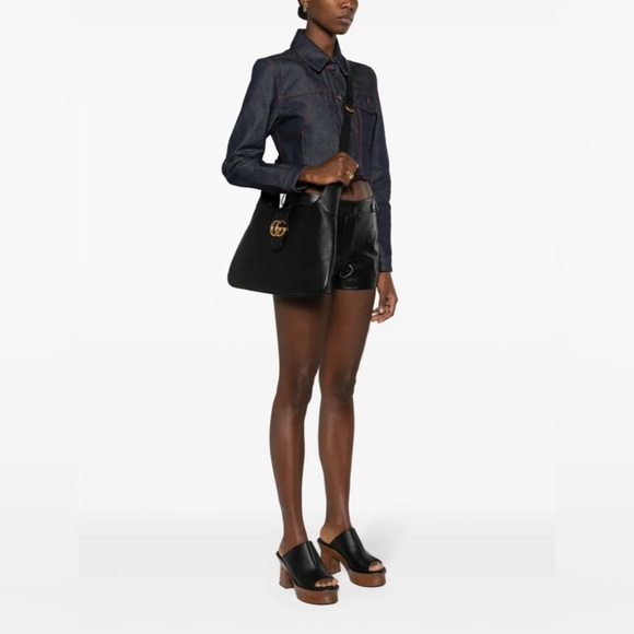 Gucci Aphrodite Medium Shoulder Bag – Black Goatskin Leather - Picture 4 of 16